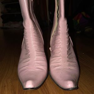 Pink Leather Boots